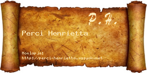 Perci Henrietta névjegykártya